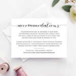 Accommodation Cards, Accommodation Card Template, Accommodations Wedding  Card, Wedding Accommodation Card, Accommodations Card Rustic With Wedding Hotel Information Card Template