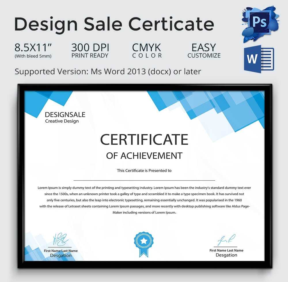 Achievement Award Template – 12+ Word, Pdf Documents For Sales Certificate Template