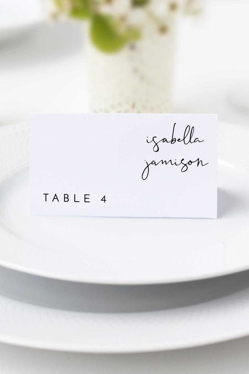 Adella – Modern Place Card Template, Minimalist Place Card, Wedding Place  Cards Printable, Table Name Cards, Templett Place Card Instant Regarding Table Name Card Template