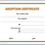 Adoption Certificate Template In Child Adoption Certificate Template