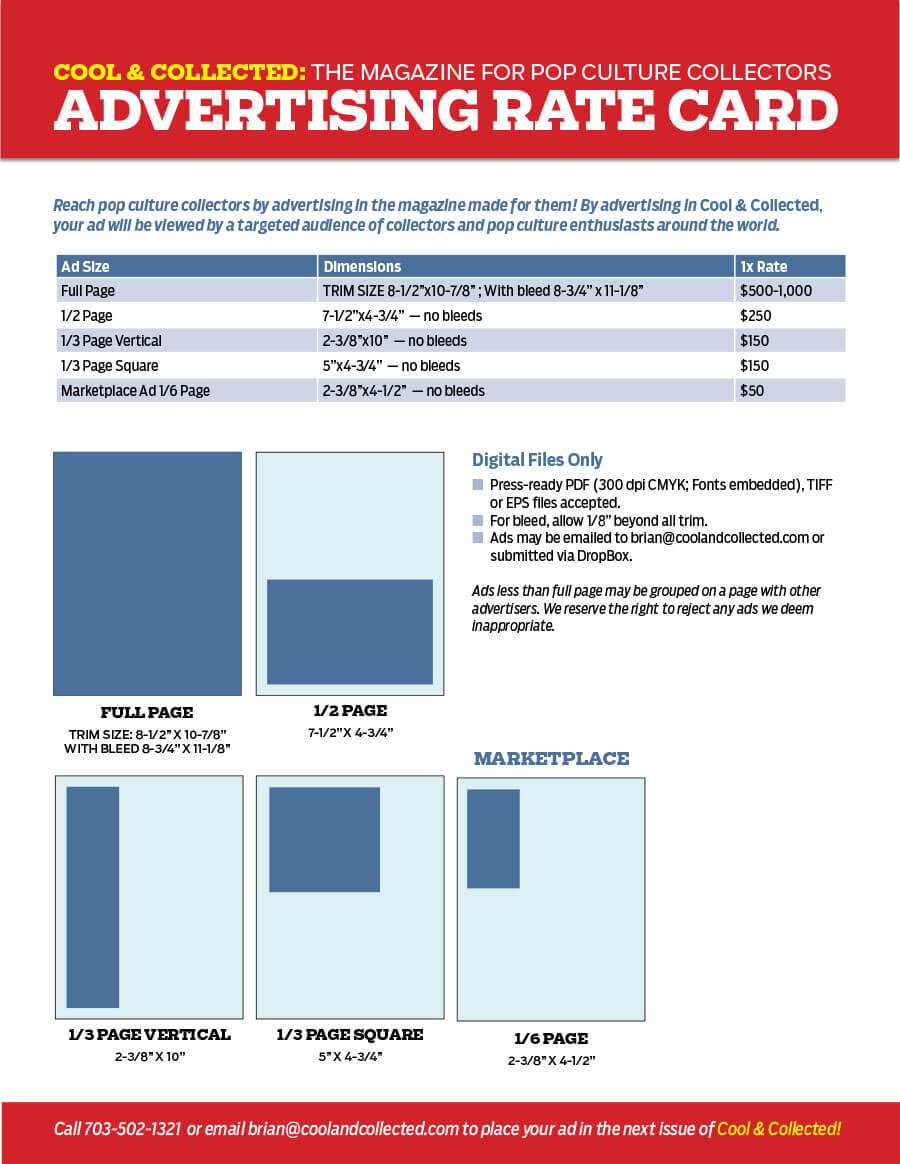 Advertising Rate Card Template Popular Ccmagazine Adspecs Regarding Advertising Rate Card Template