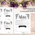 Advice Card Template. Advice For The Newlyweds. Marriage Within Marriage Advice Cards Templates