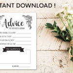 Advice Cards For The Bride And Groom | Digital Template In Regarding Marriage Advice Cards Templates