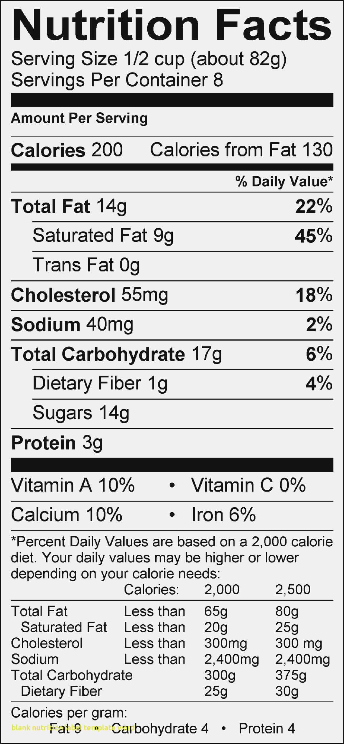 All About Nutrition: Nutrition Facts Label Template Word Inside Blank Food Label Template