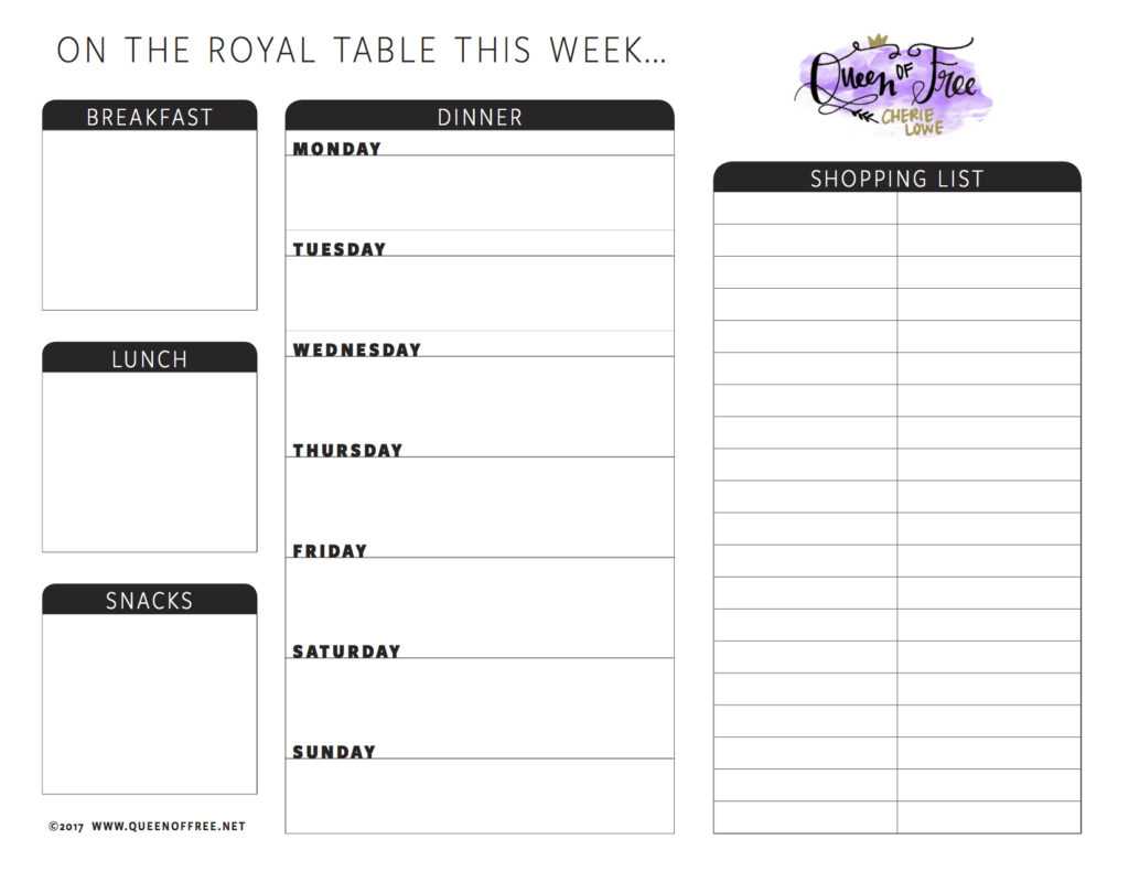 All New: Free Printable Meal Planner You Can Edit Queen Of with Blank All New: Free Printable Meal Planner You Can Edit Queen Of with Blank