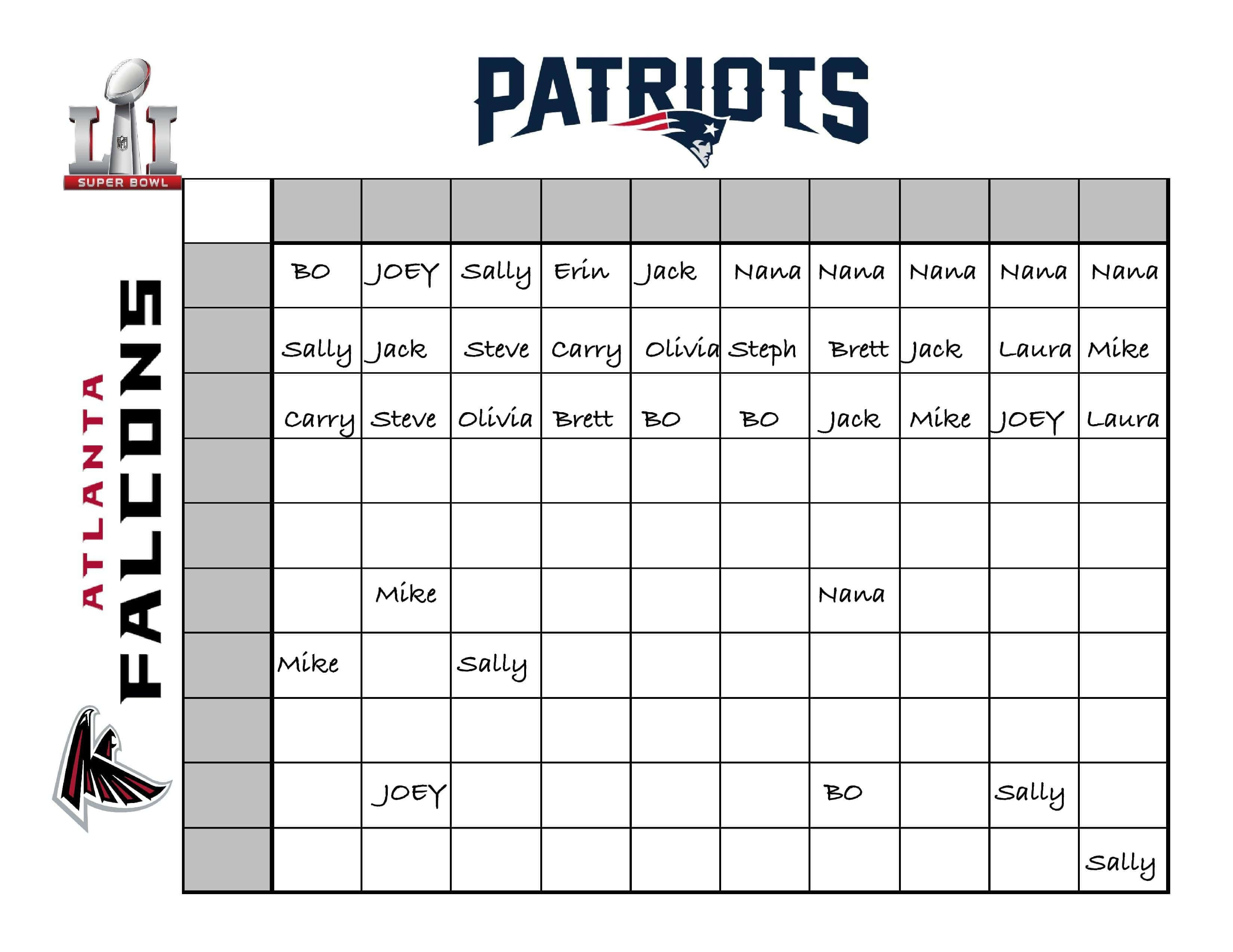 An Easy, Fun Way To Create A Super Bowl Betting Chart For Intended For Football Betting Card Template