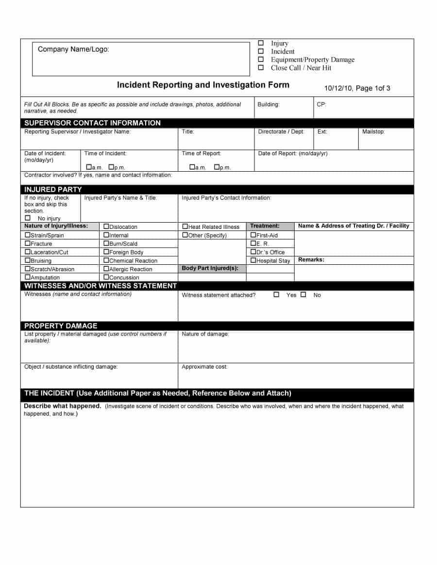 Analysis Report Template Incident Investigation Root Cause Intended For Failure Investigation Report Template