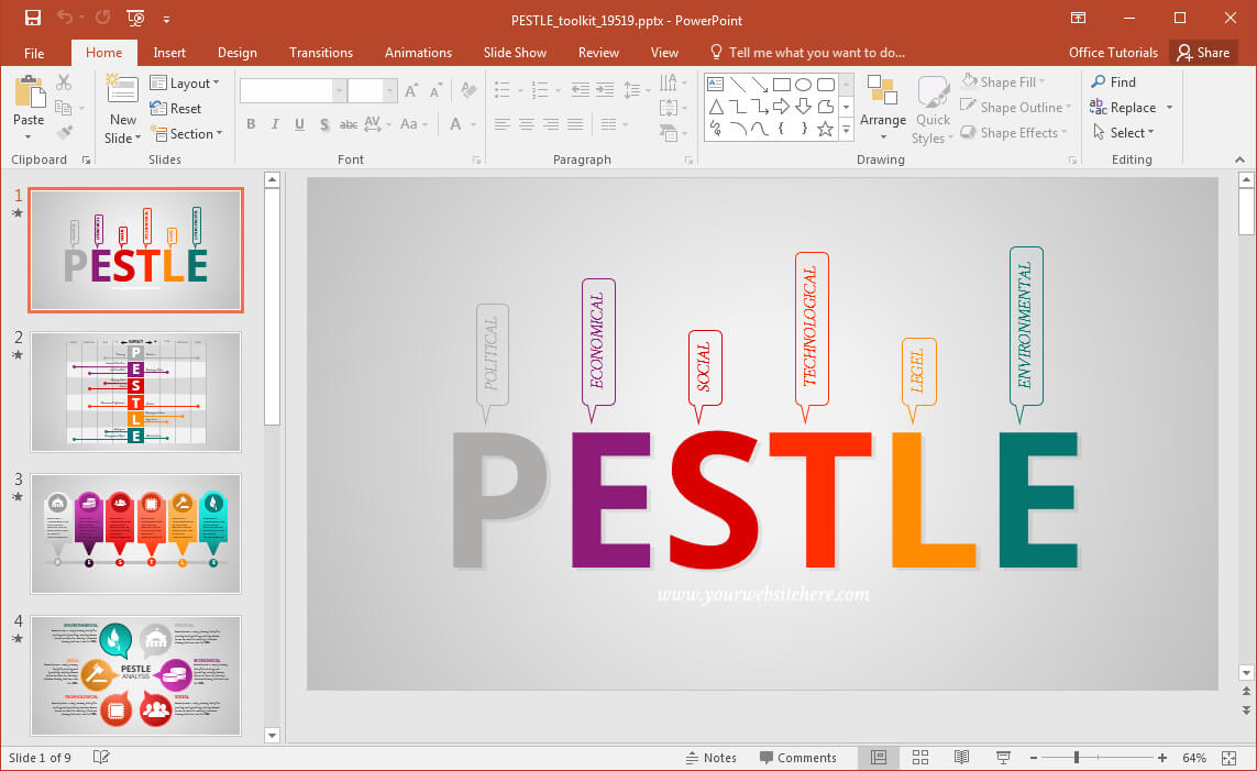 Animated Pestle Analysis Presentation Template For Powerpoint Inside Pestel Analysis Template Word