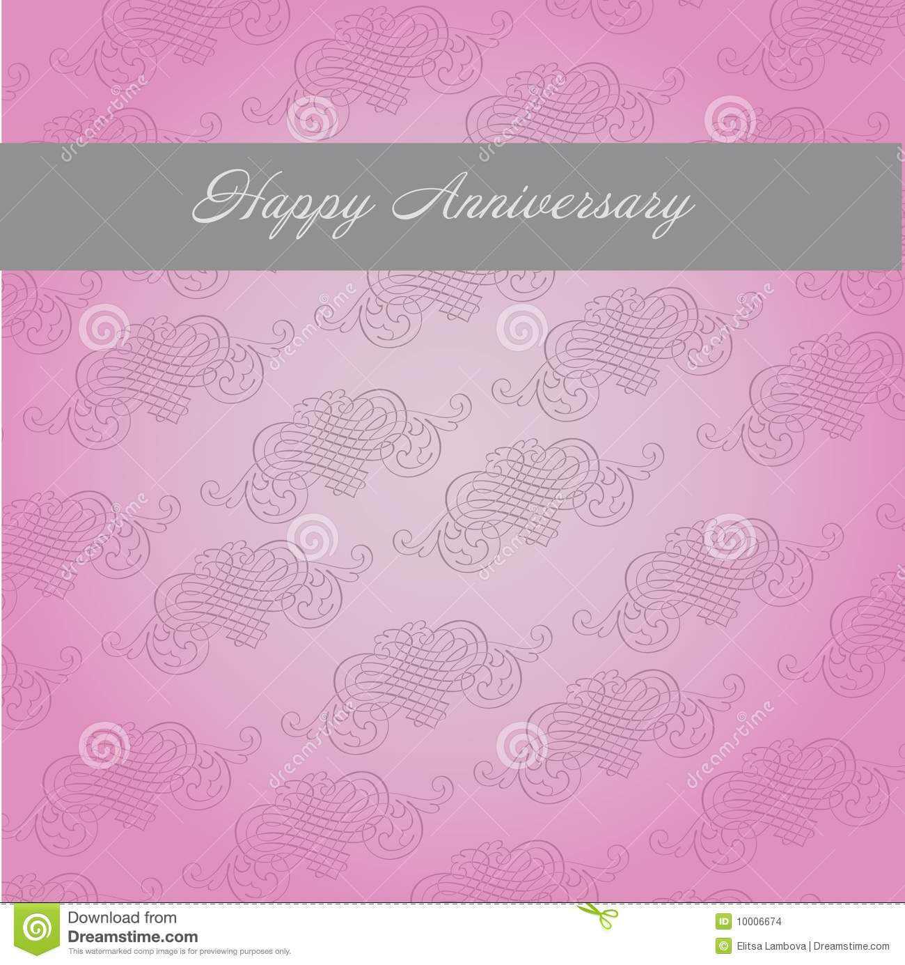 Anniversary Template Stock Vector. Illustration Of Greeting In Template For Anniversary Card