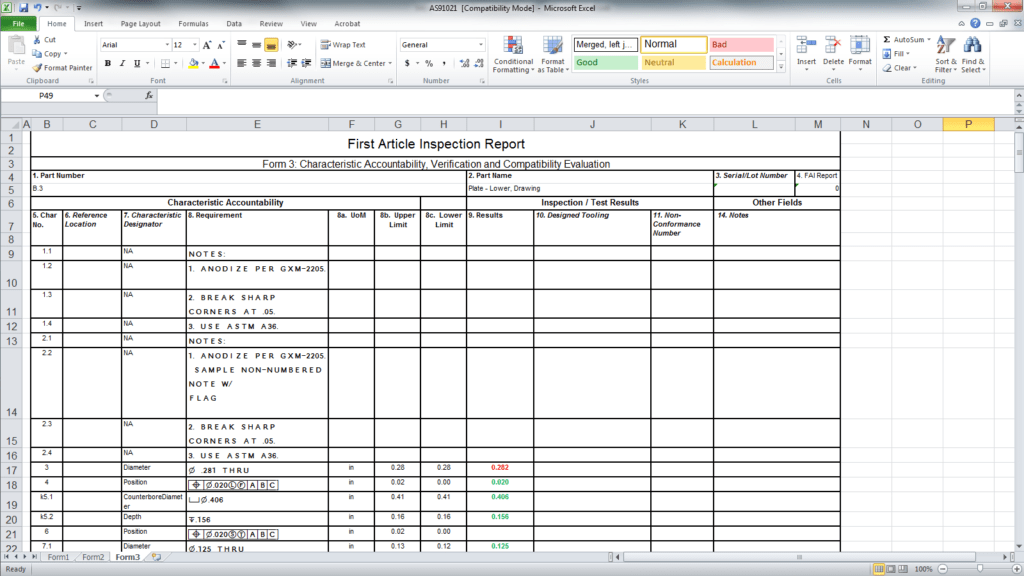 Machine Shop Inspection Report Template