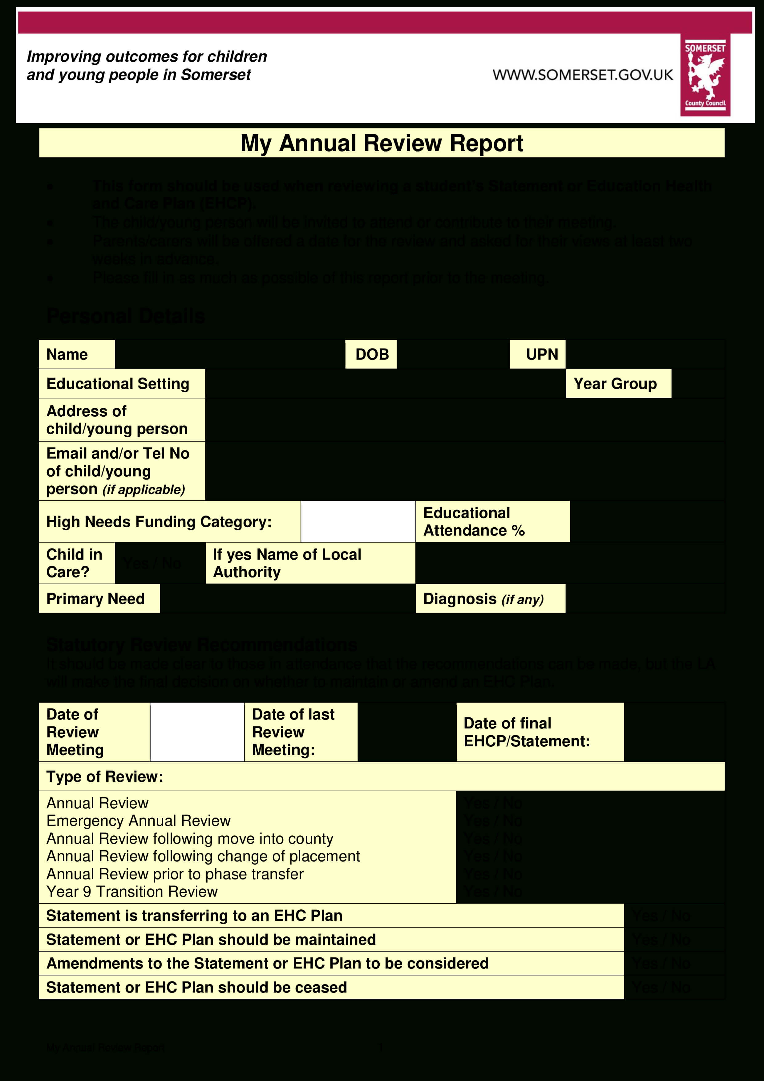 Annual Review | Templates At Allbusinesstemplates With Annual Review Report Template