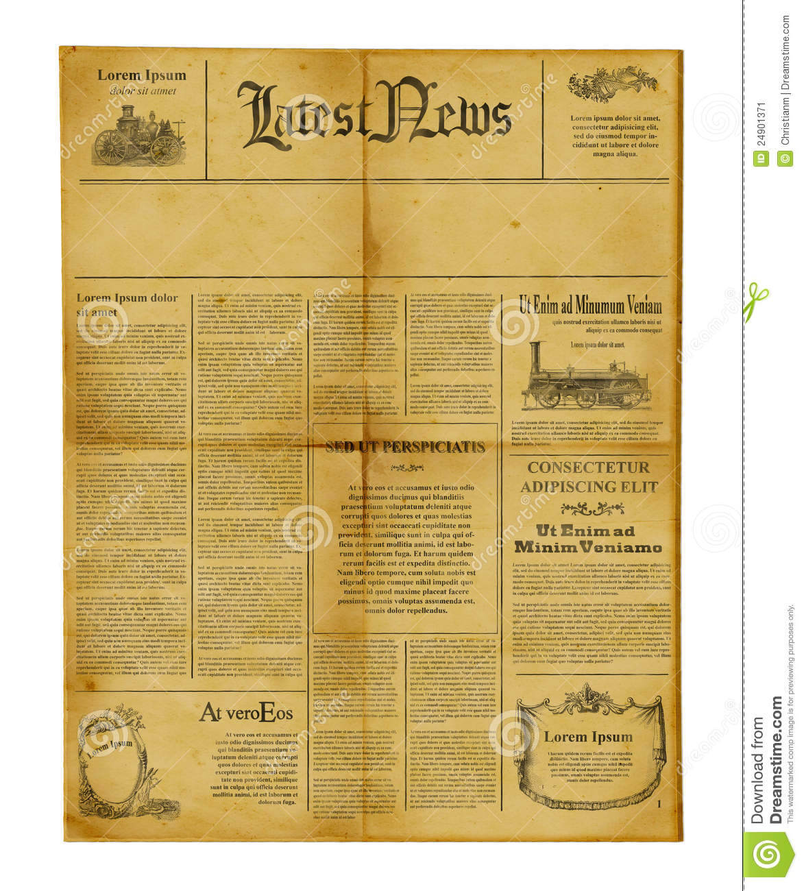 Antique Newspaper Template Stock Image. Image Of Information For Old Blank Newspaper Template