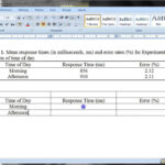 Apa Formatted Table In Ms Word 2010 Within Apa Table Template Word