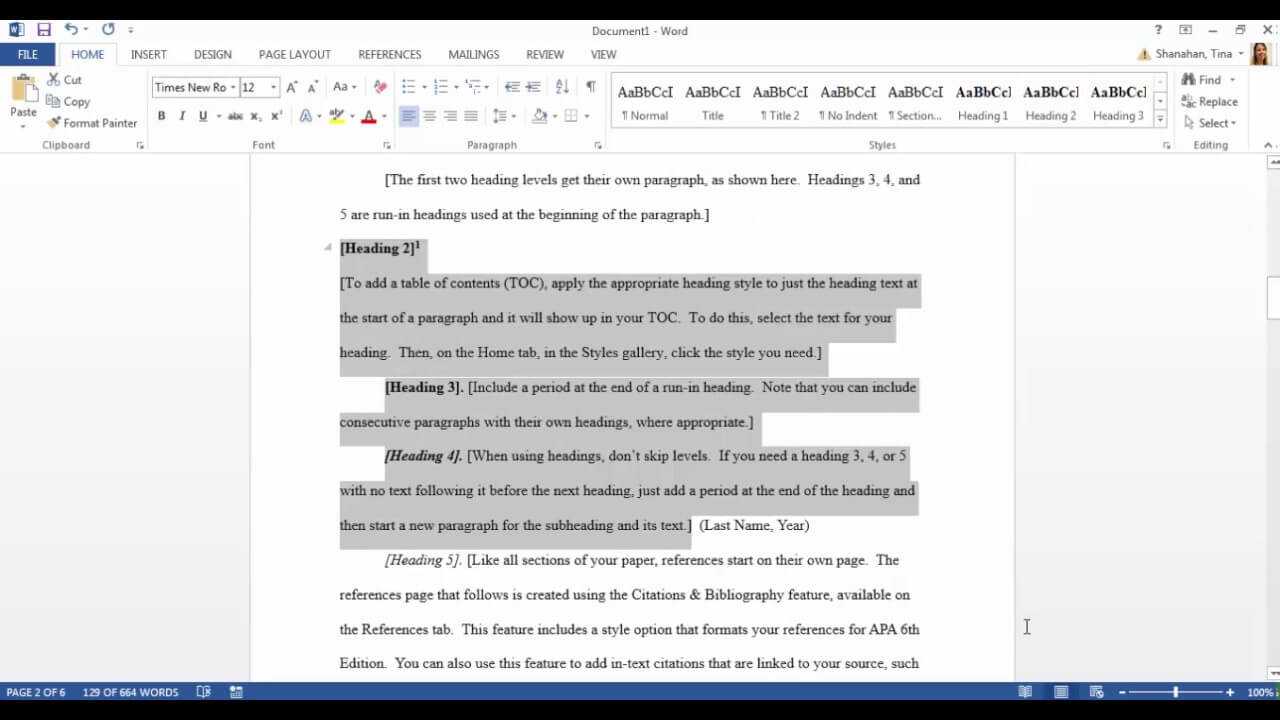 Apa Template In Microsoft Word 2016 Intended For Apa Format Template Word 2013