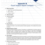 Appendix B – Event Analysis Report Template Throughout Reliability Report Template