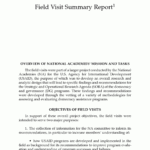 Appendix E: Field Visit Summary Report | Improving Democracy With Evaluation Summary Report Template