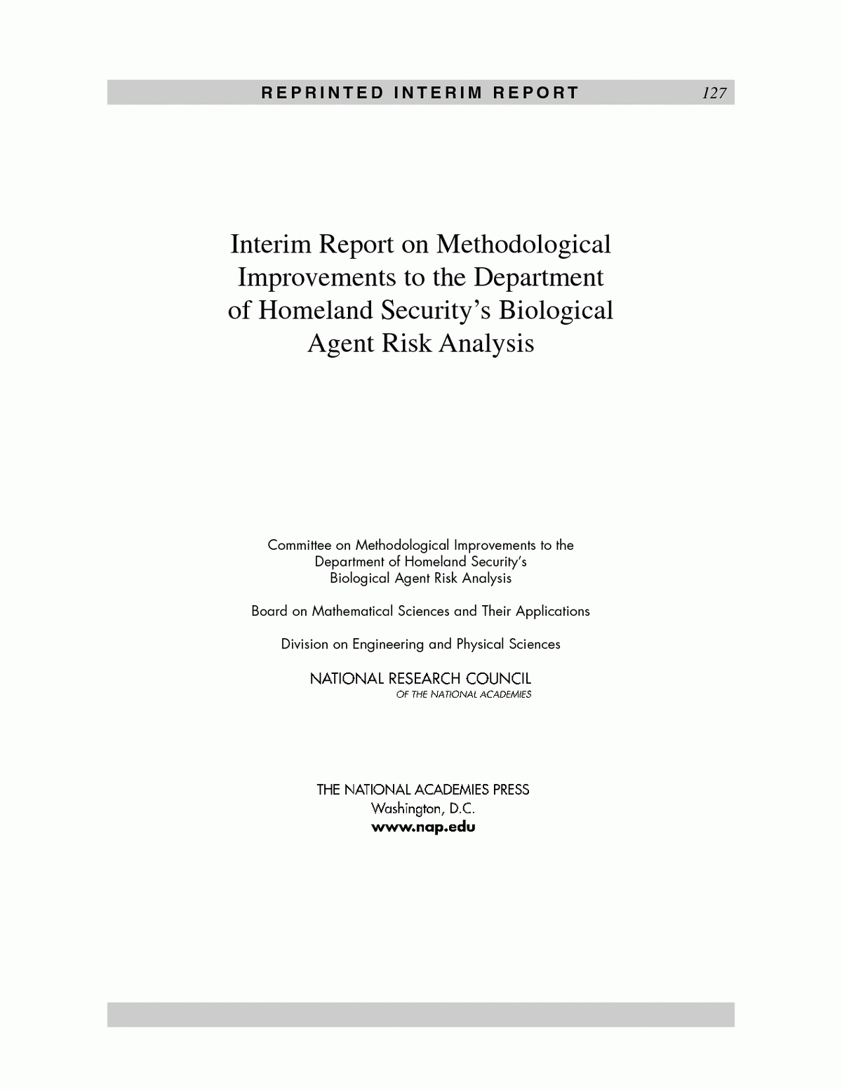 Appendix J: Reprinted Interim Report | Department Of In Physical Security Risk Assessment Report Template