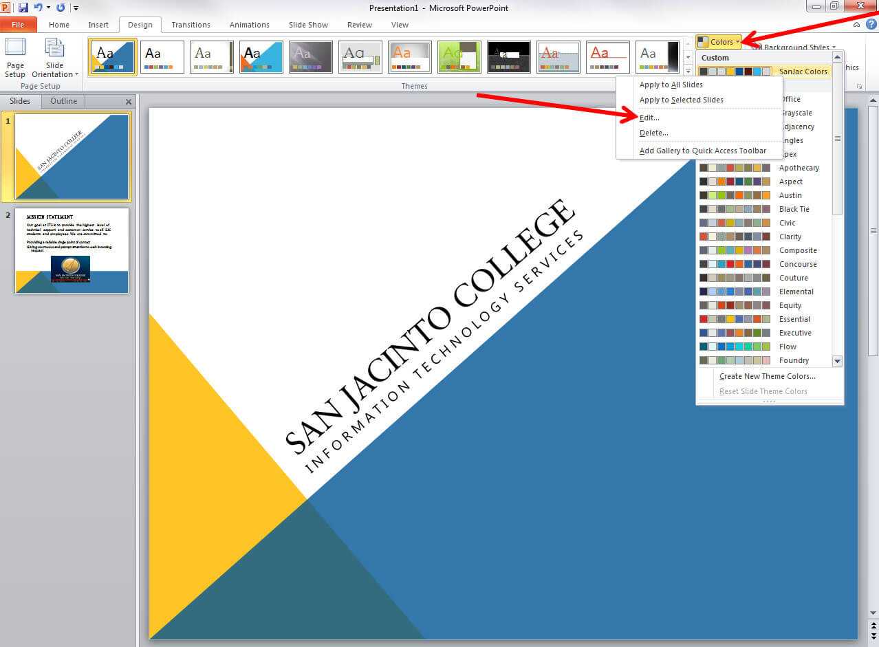 Applying And Modifying Themes In Powerpoint 2010 With Regard To How To Change Template In Powerpoint