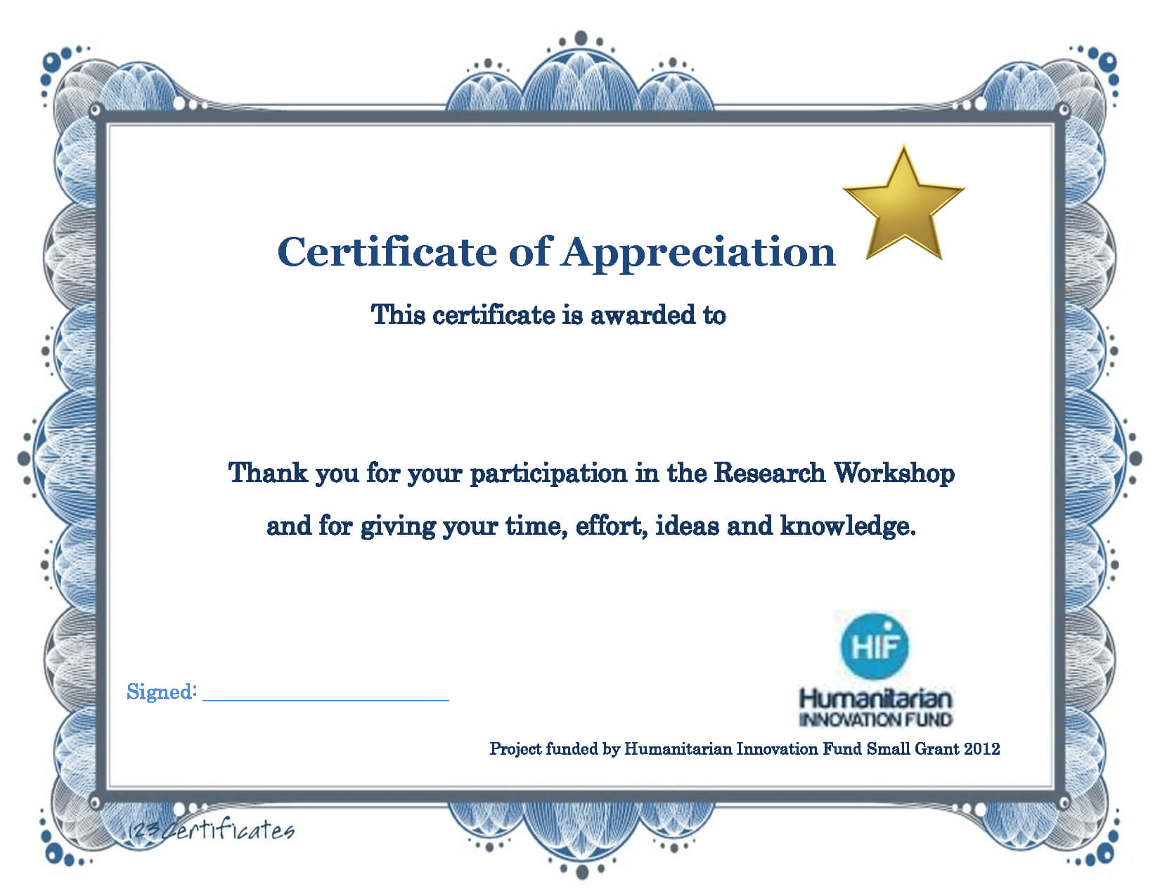 Appreciation Training Certificate Completion Thank You Word Pertaining To Training Certificate Template Word Format