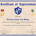 Army Certificate Of Appreciation Template Inside Army Certificate Of Achievement Template