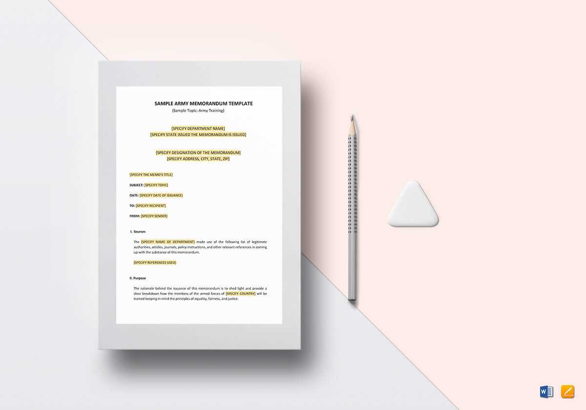 Army Memorandum Template In Army Memorandum Template Word