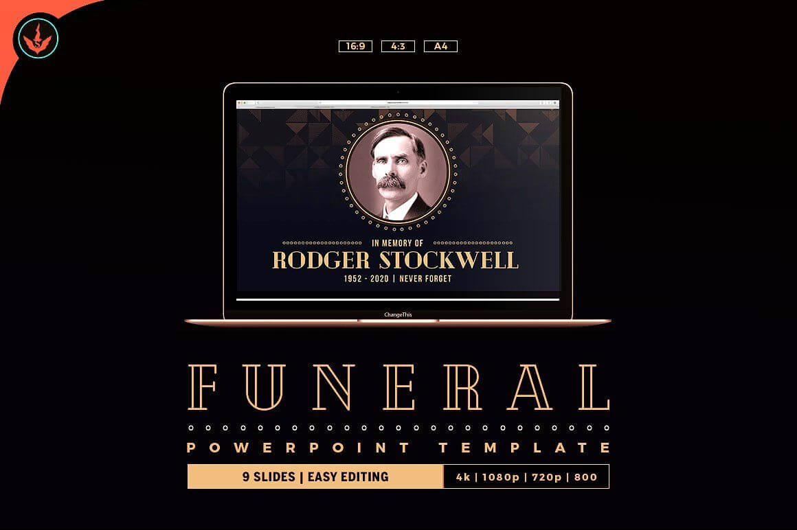 Art Deco Funeral Powerpoint Template #place#ways#today With Regard To Funeral Powerpoint Templates