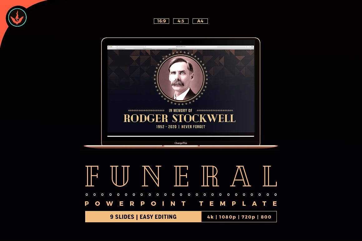 Art Deco Funeral Powerpoint Template #place#ways#today With Regard To Funeral Powerpoint Templates