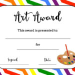 Art Temlates Student Certificate Awards Printable With Free Art Certificate Templates
