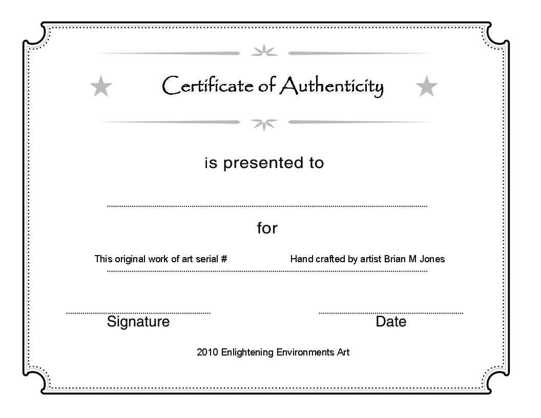 Artcertificate1 | Kk Certificate Of Authenticity | Blank Within Art Certificate Template Free