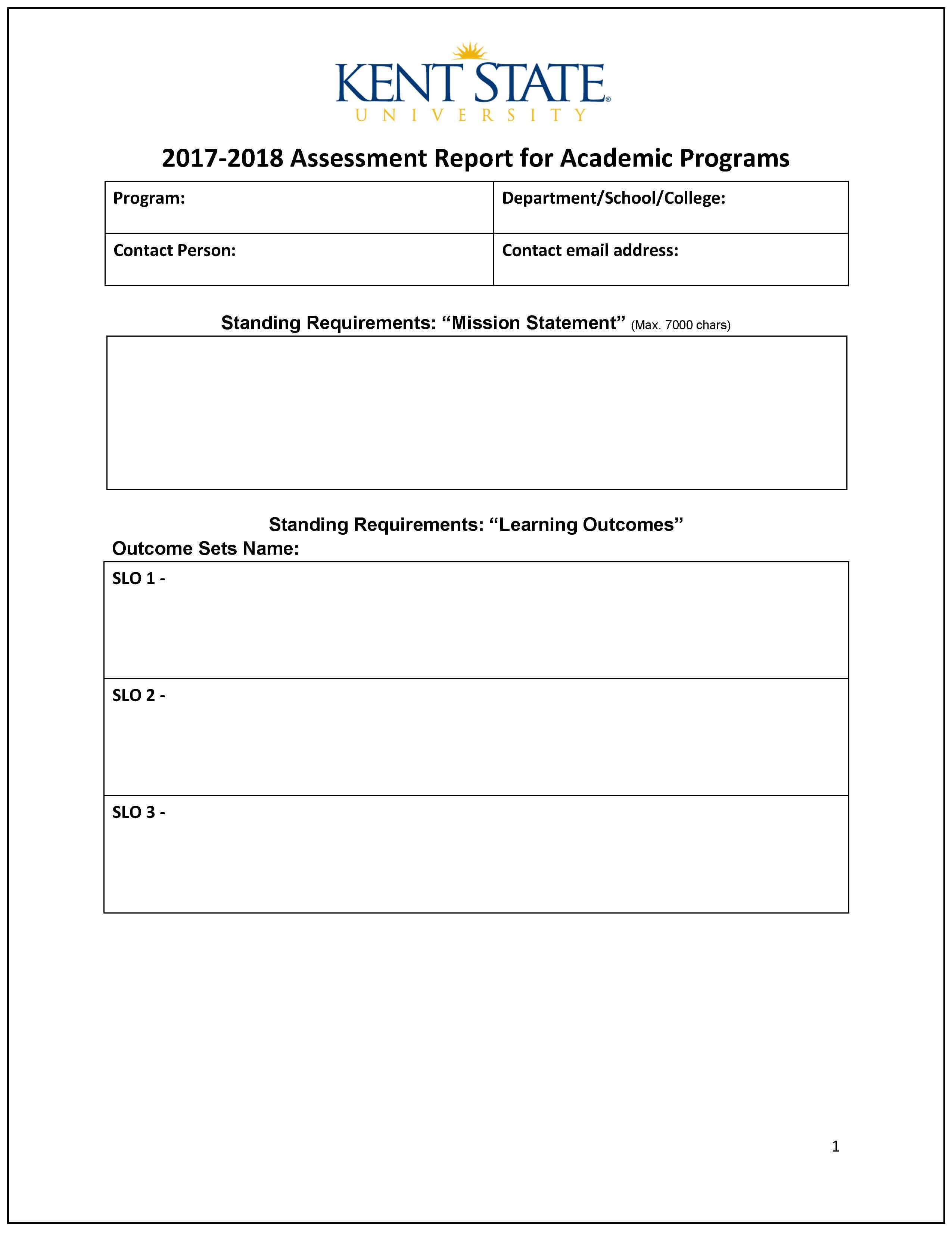 Assessment Report – Word Template | Accreditation Intended For State Report Template