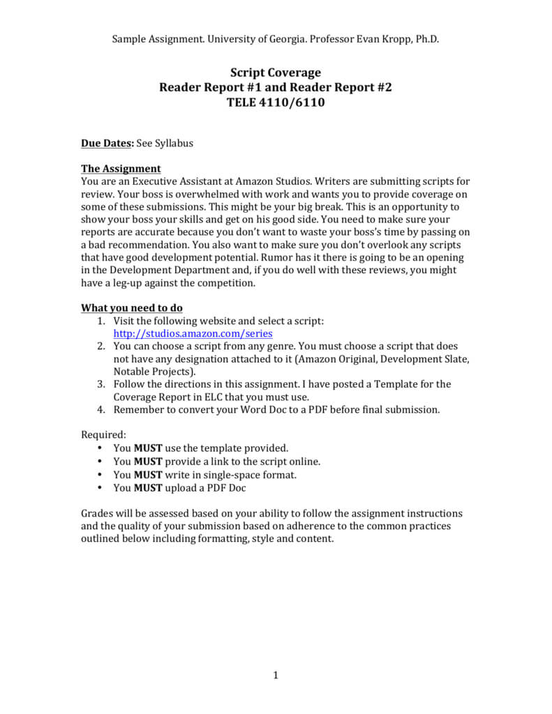 Assignment Report Writing Sample In Assignment Report Template