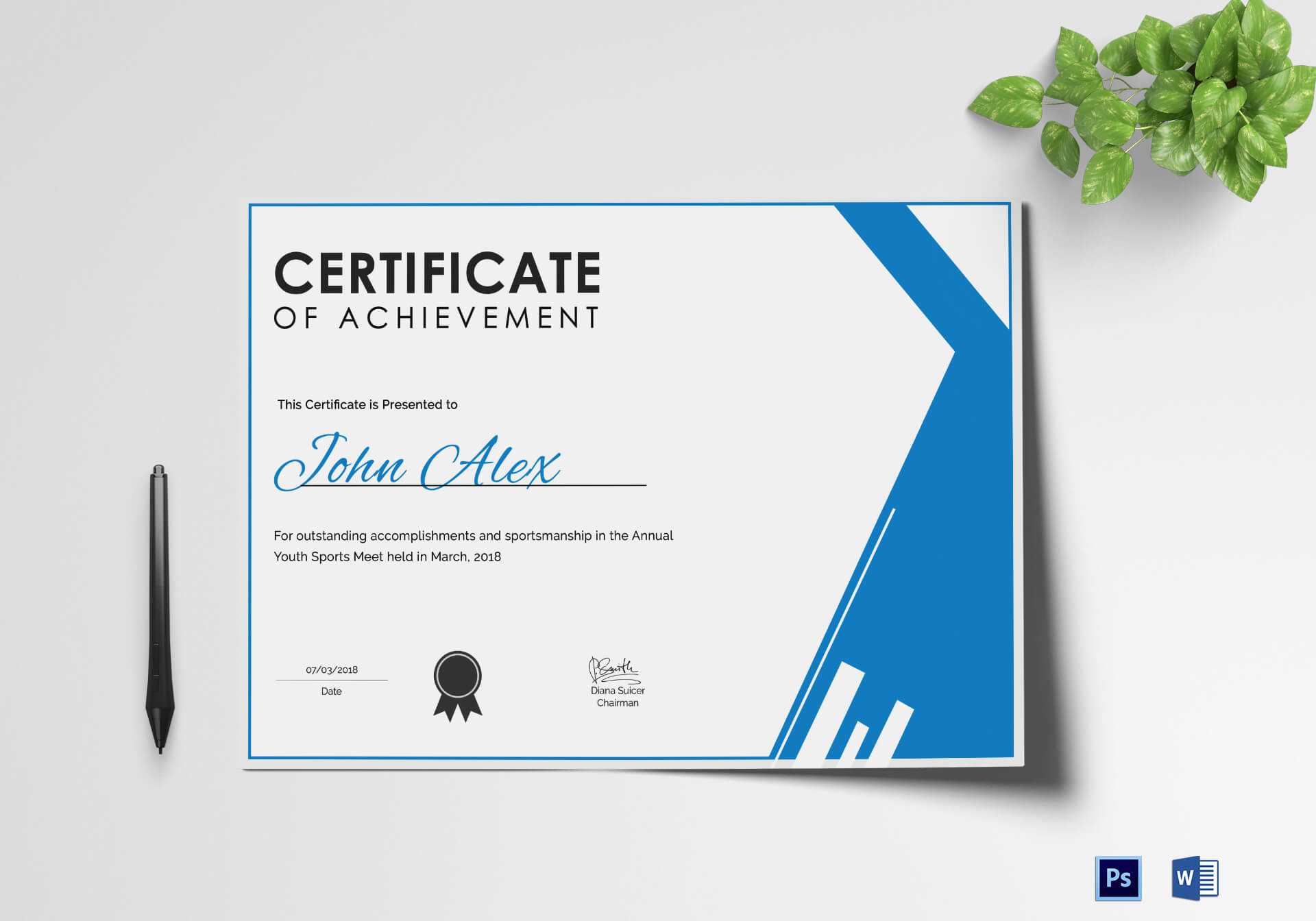 Athletic Achievement Certificate Template Pertaining To Athletic Certificate Template
