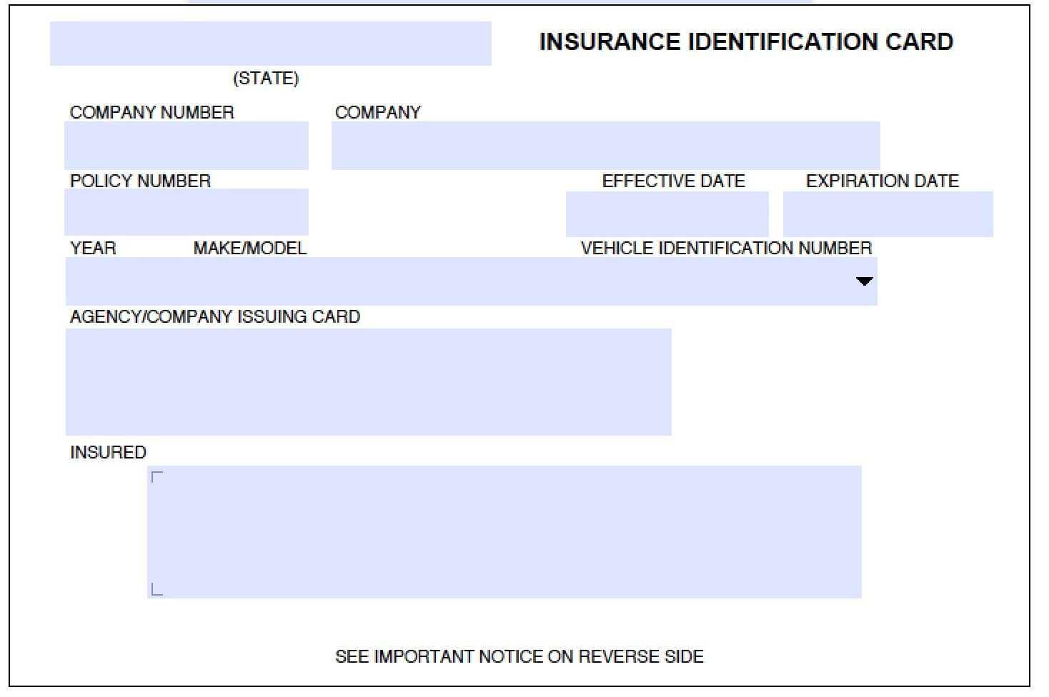 Auto Insurance Id Card Template On Auto Insurance Card For Car Insurance Card Template Download