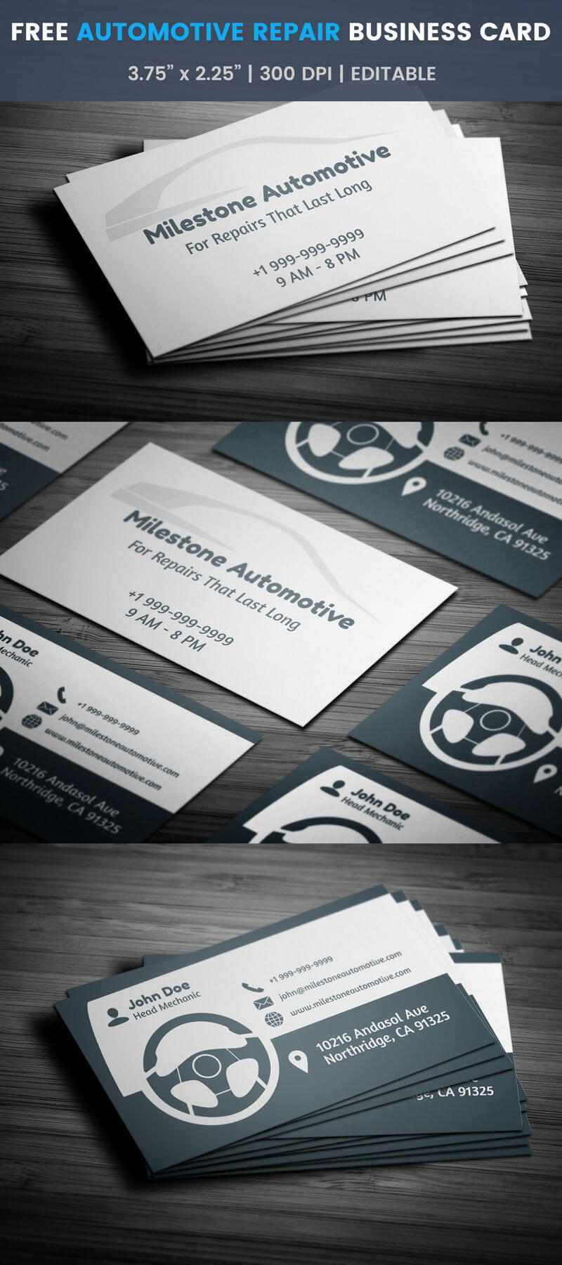 Automotive Repair Business Card – Full Preview | Free Throughout Automotive Business Card Templates