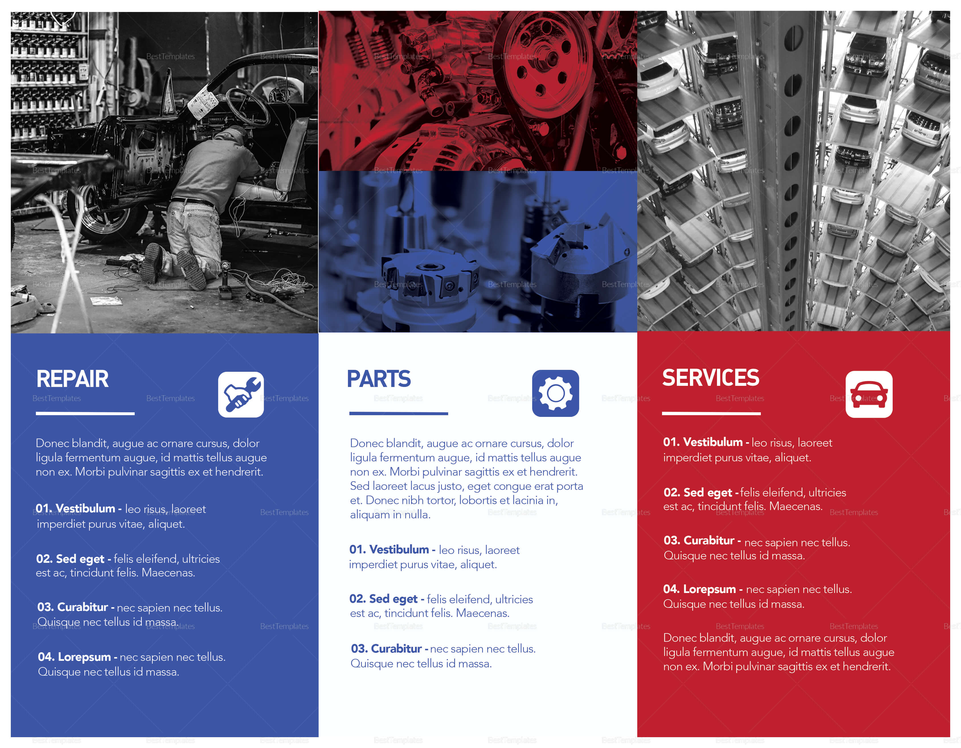 Automotive Tri Fold Brochure Template In Engineering Brochure Templates