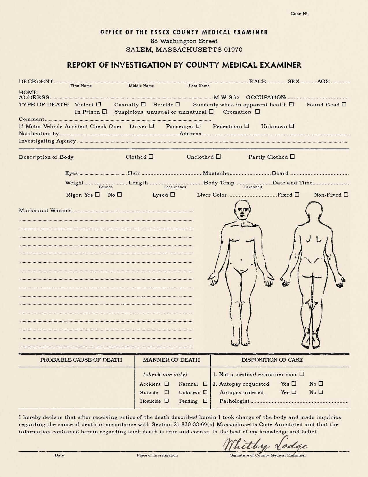 Autopsy Report Ate Gese Ciceros Co Pdf Blank Coroners Sample Throughout Autopsy Report Template