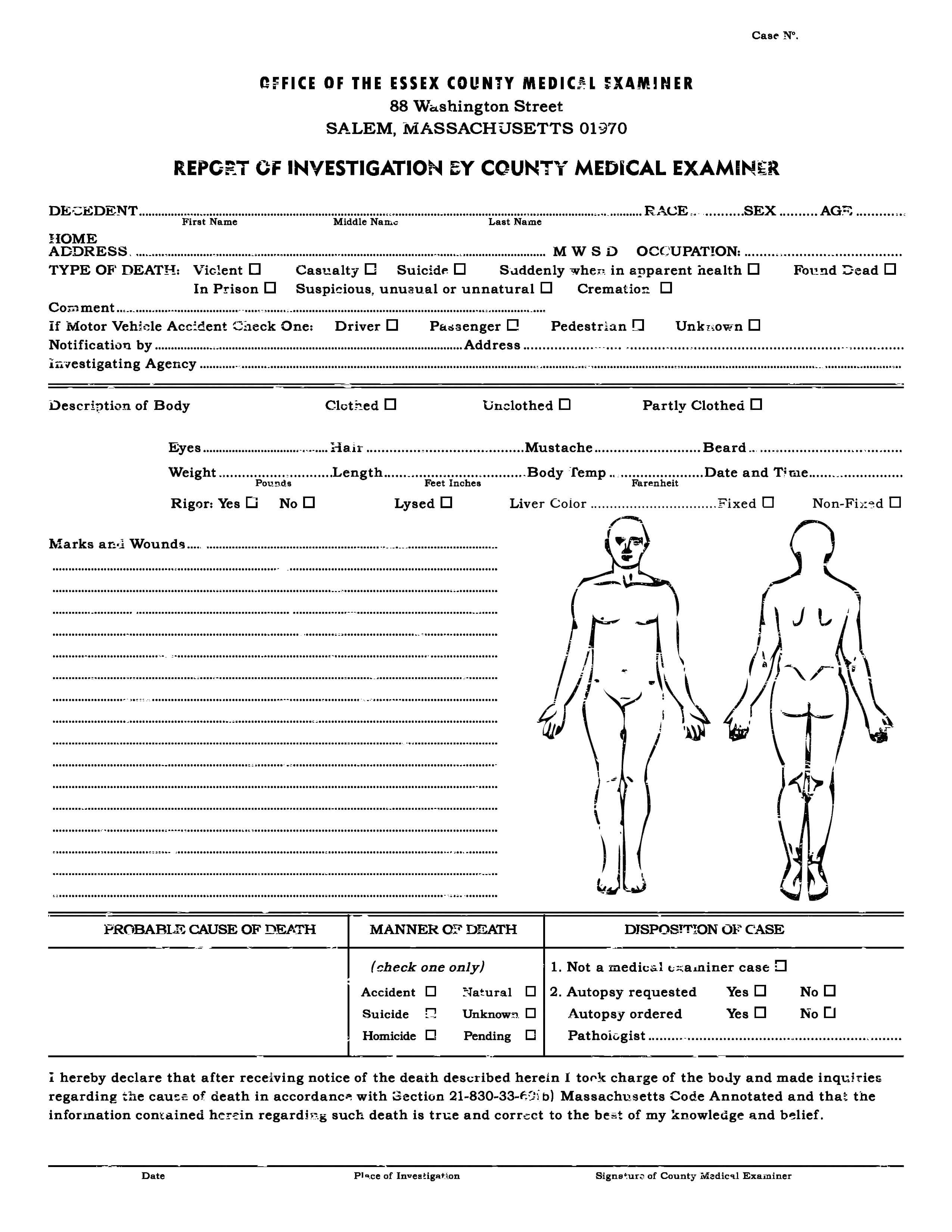 Autopsy Report Template Google Docs Blank Coroners Format Pertaining To Coroner's Report Template