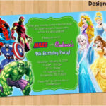 Avengers Birthday Card Template 4Th Wording Text Invitations For Avengers Birthday Card Template