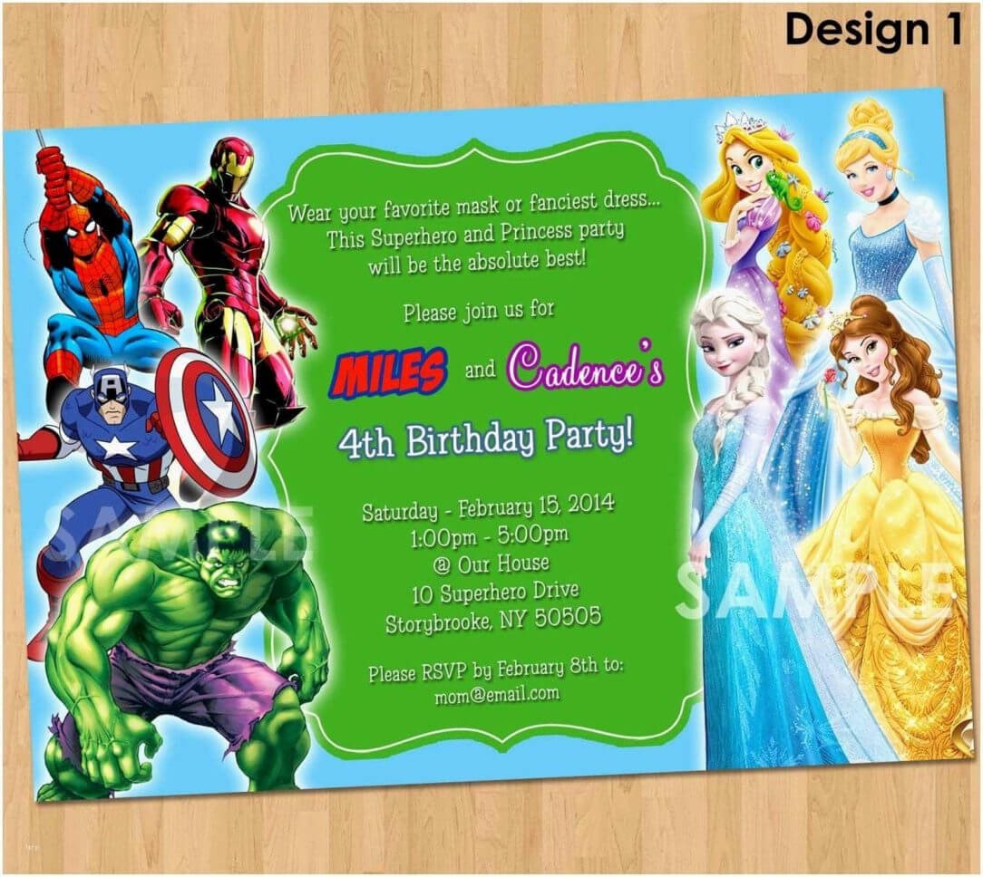 Avengers Birthday Card Template 4Th Wording Text Invitations For Avengers Birthday Card Template
