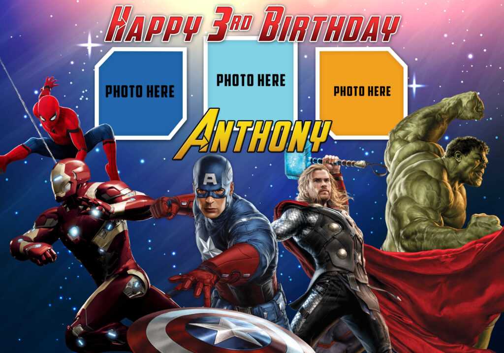 Image 7 for Avengers Birthday Card Template