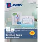 Avery® Greeting Card – 4 1/4" X 5 1/2" – Matte – 20 / Pack – White With Quarter Fold Greeting Card Template