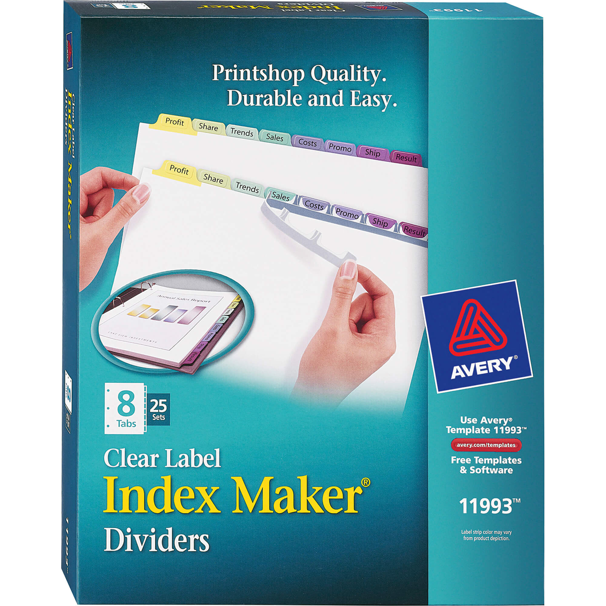 Avery® Index Maker Print & Apply Clear Label Dividers With Contemporary  Color Tabs – 8 X Divider(S) – Print On Tab(S) – 8 Tab(S)/set – 8.5" Divider With Regard To 8 Tab Divider Template Word