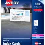 Avery Printable Cards, Laser & Inkjet Printers, 150 Cards, 3 X 5, Index  Card Size (5388) With 5 By 8 Index Card Template