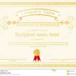 Award Certificate Frame Template Design Vector Stock Vector Pertaining To Award Certificate Design Template