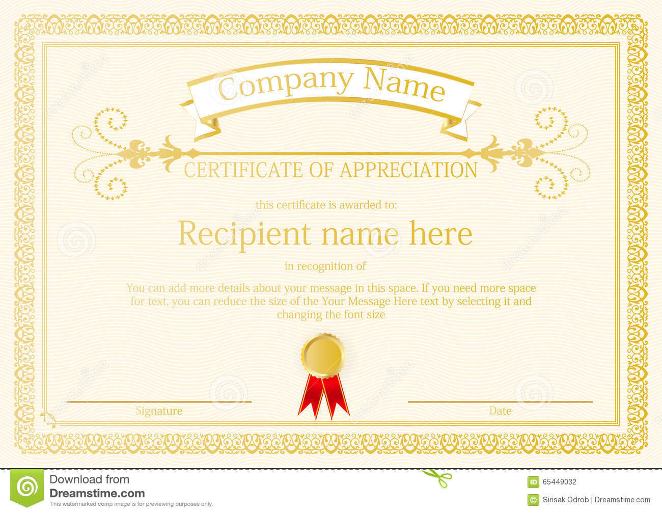 Award Certificate Frame Template Design Vector Stock Vector Pertaining To Award Certificate Design Template