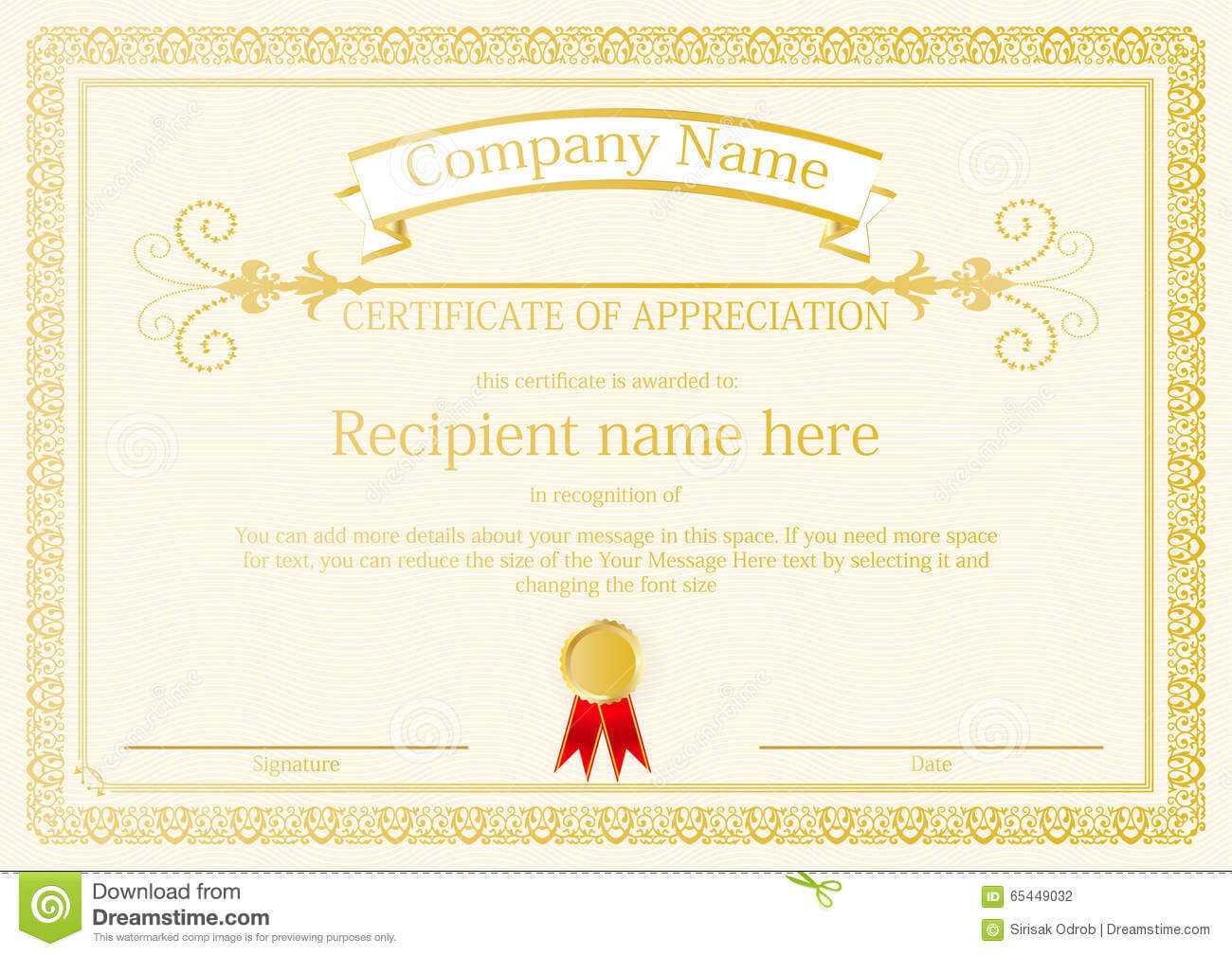 Award Certificate Frame Template Design Vector Stock Vector Pertaining To Award Certificate Design Template