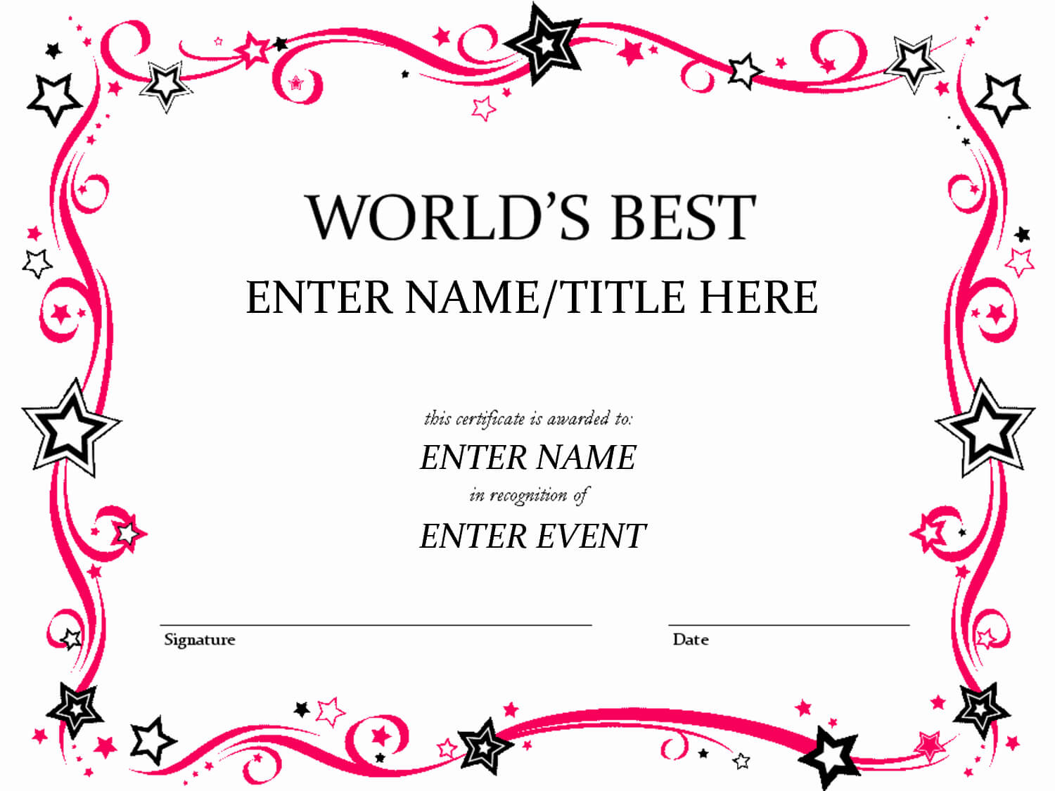 Award Certificate Template Free Best Of Free Funny Award Regarding Funny Certificate Templates