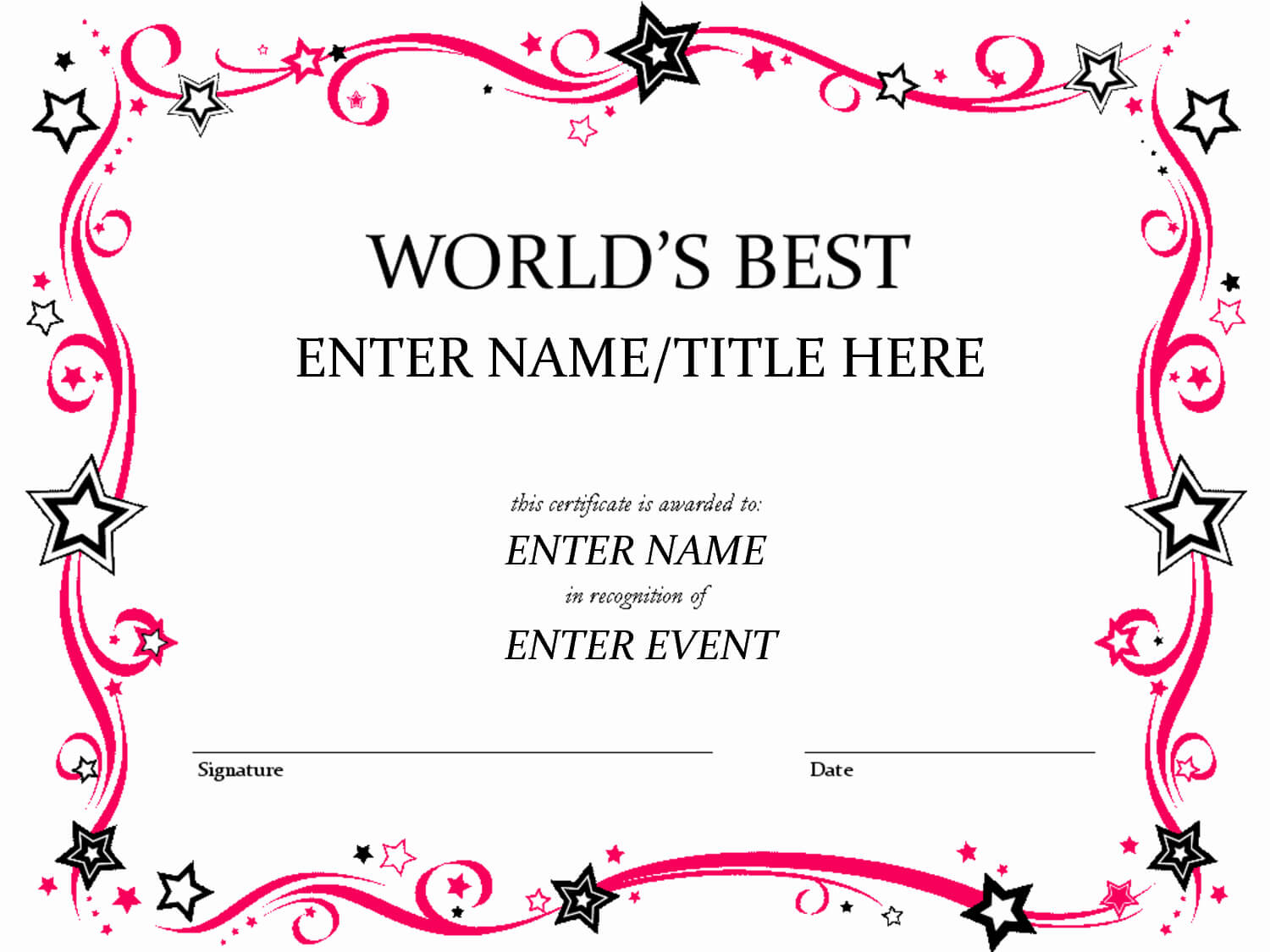 Award Certificate Template Free Best Of Free Funny Award within Free Funny Award Certificate Templates For Word