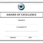 Award Of Excellence Certificate Throughout Congratulations Certificate Word Template