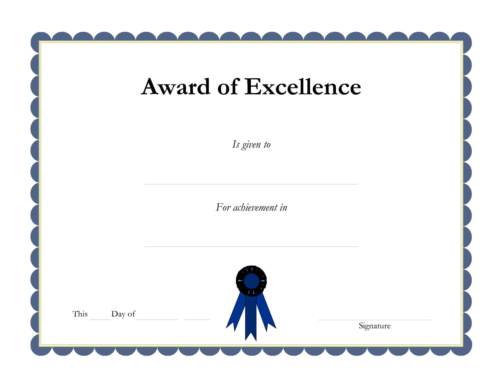 Award Template Certificate Borders | Award Of Excellenceis In Free Printable Certificate Border Templates